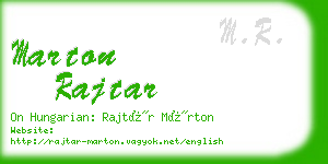 marton rajtar business card